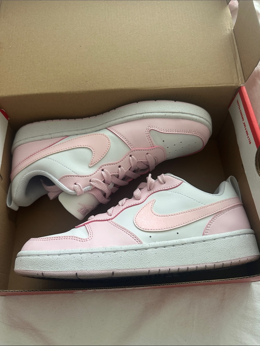 Nike Court Borough Low Recraft White Pink Shoe 6Y